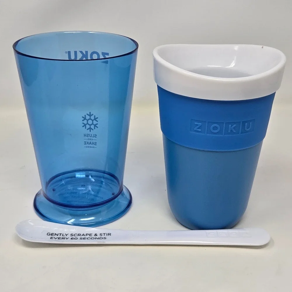 Zoku‎ Slush and Shake Maker Blue Frozen Treat Cup with Stir Spoon ZK113-BL